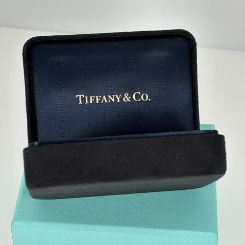 Tiffany Earring Gift Box Storage Travel Black Suede Leather Box Empty Holder