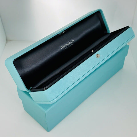 Tiffany & Co Watch or Bracelet Storage Box in Blue Leather Lux AUTHENTIC