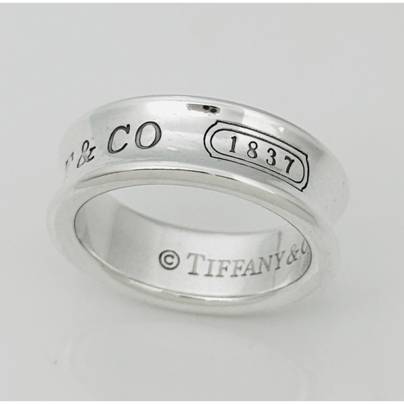 Size 5.5 Tiffany & Co 1837 Ring Concave in Sterling Silver | The