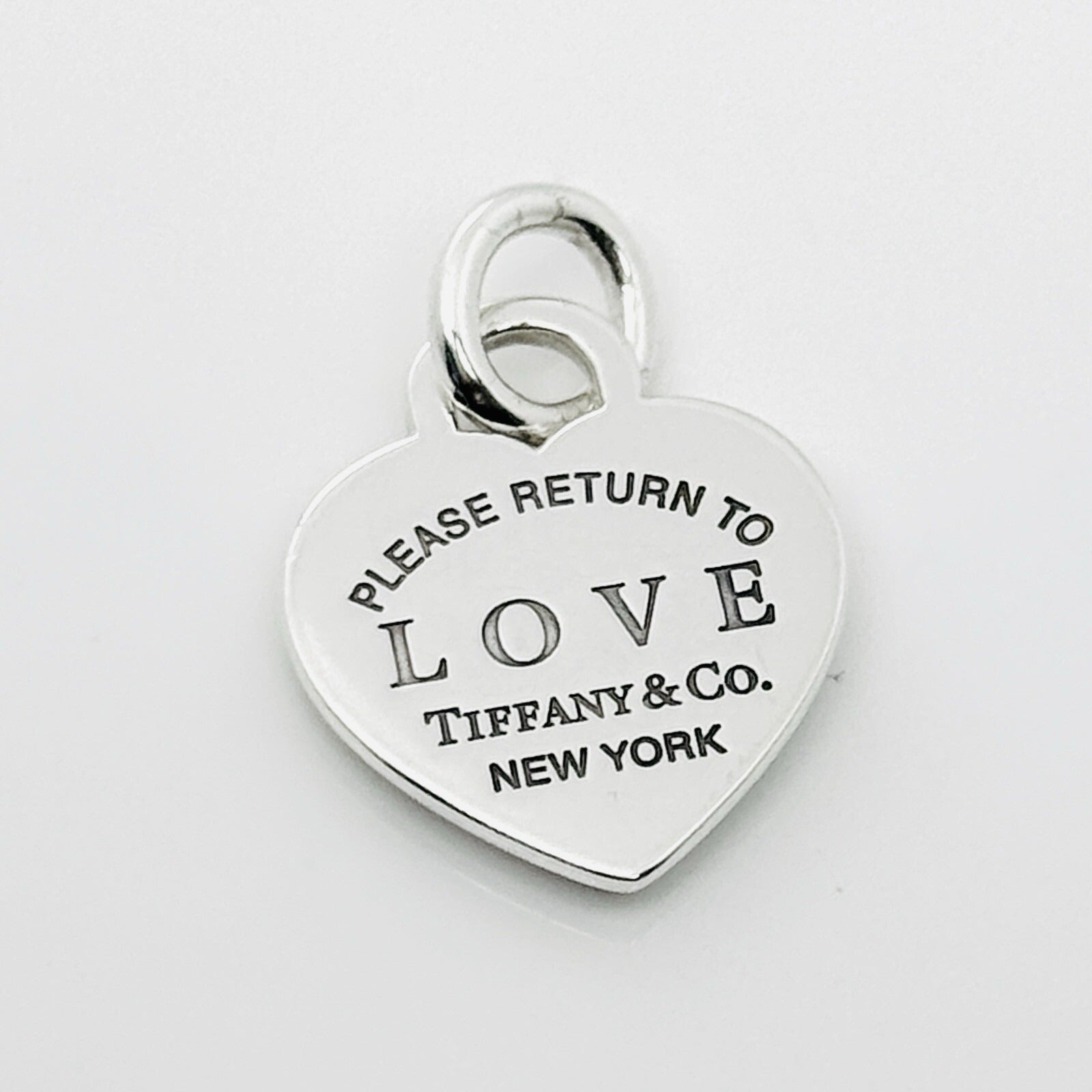RARE Please Return to Tiffany LOVE Studded Heart Tag Small Pendant