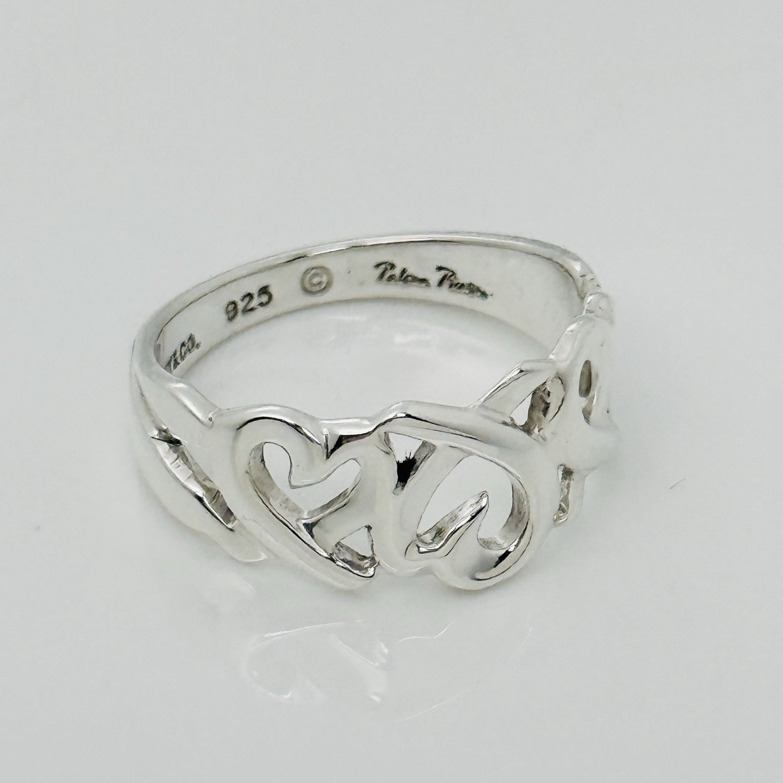 Size 6 Tiffany Triple Loving Hearts Ring Band - Paloma Picasso 