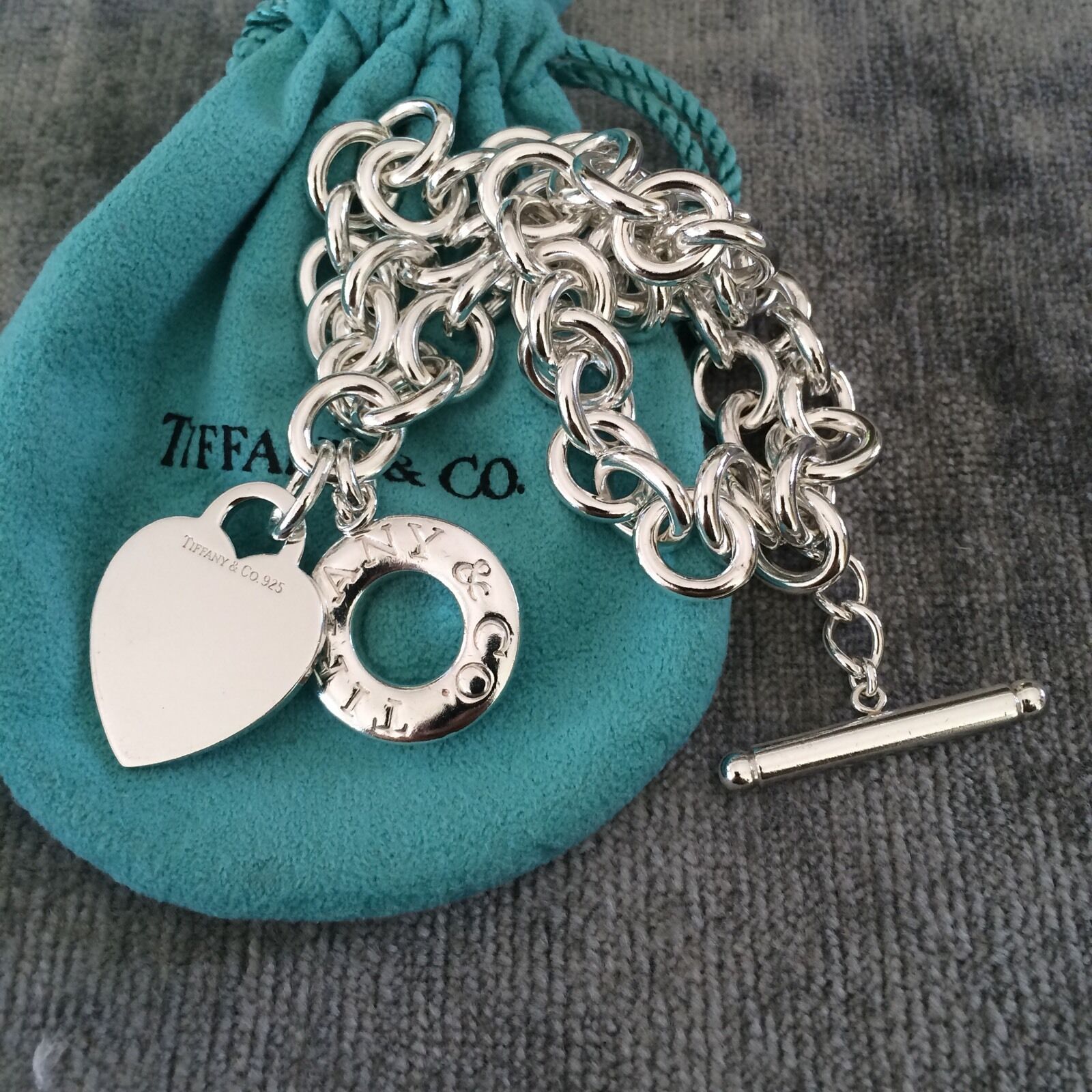 Authentic Tiffany & Co Engravable Heart Tag Toggle Necklace | The
