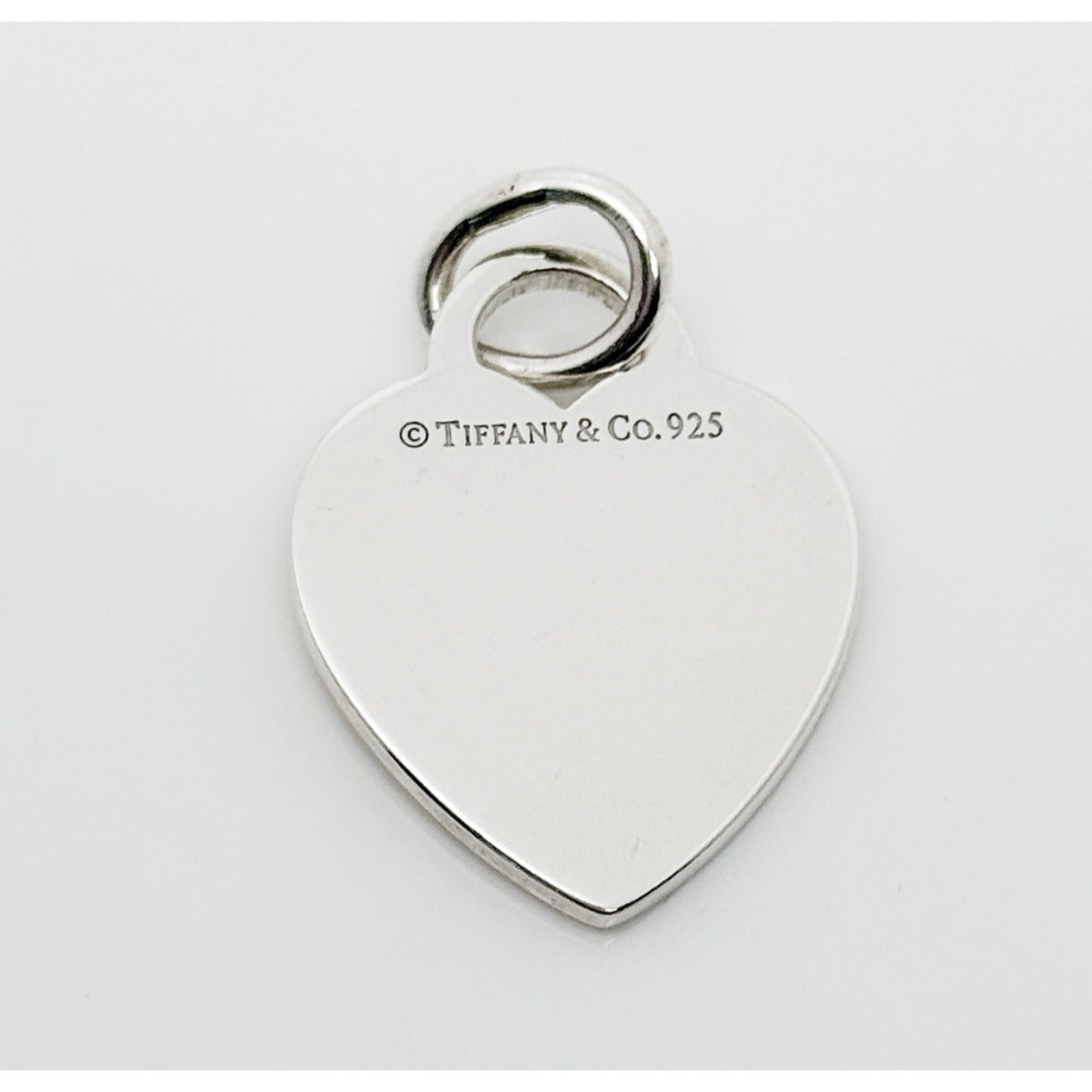 Tiffany & Co Silver Engravable Blank Heart Tag Charm or Pendant