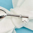Tiffany & Co Blue Enamel Heart Tag Key Charm or Pendant in Sterling Silver-4