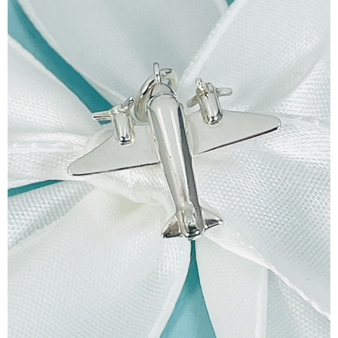 Tiffany Airplane Plane Pendant or Charm in Sterling Silver Italy FREE Shipping