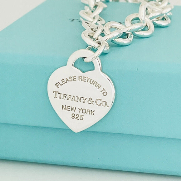 Please Return to Tiffany Heart Tag Charm Bracelet Tiffany in Sterling Silver