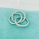 Size 4 Tiffany & Co Sterling Silver 3 Band Triple Rolling Interlocking Ring-2
