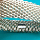 Tiffany and Co Somerset Mesh Weave Flexible Bangle Bracelet in Sterling Silver-3