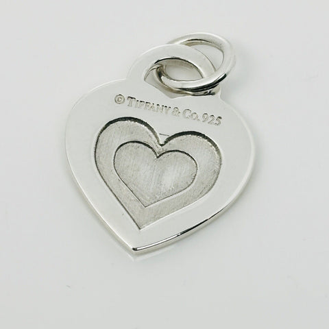 Return to Tiffany Heart Tag Etched Pendant or Charm in Sterling Silver - 0