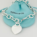 Please Return to Tiffany Heart Tag Charm Bracelet Tiffany Blue Gift Box Pouch - 10