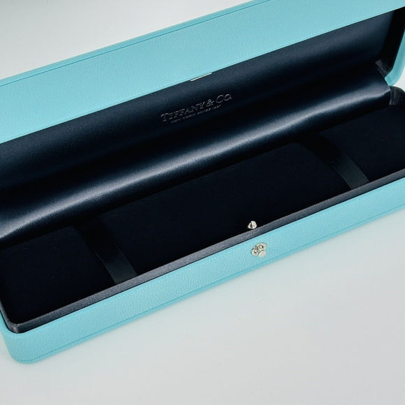 Tiffany & Co Watch or Bracelet Storage Box in Blue Leather Lux AUTHENTIC
