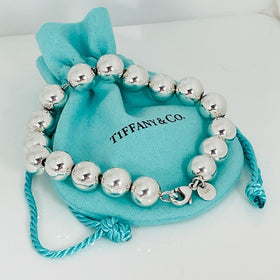 7.25" inch Tiffany & Co HardWear Ball Bracelet in Silver with Blue Pouch - 0