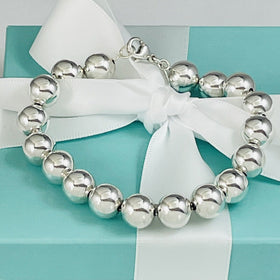 8" Tiffany HardWear Ball Bead Bracelet Sterling Silver 10mm Beads - 0