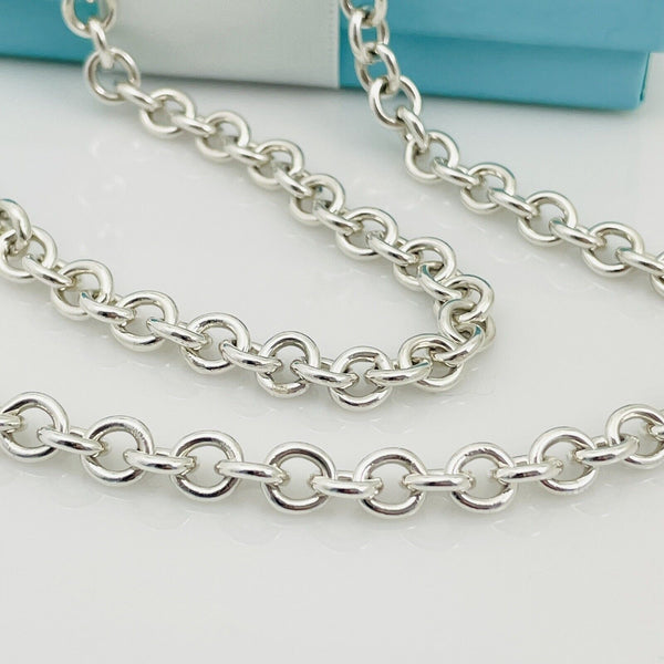 22 inch Tiffany and Co 6mm Large Round Rolo Link Chain Necklace Mens Unisex - 2