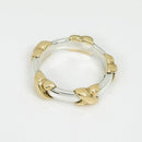Size 5.5 Tiffany Signature X Kiss Ring in Yellow 750 Gold and Sterling Silver-3