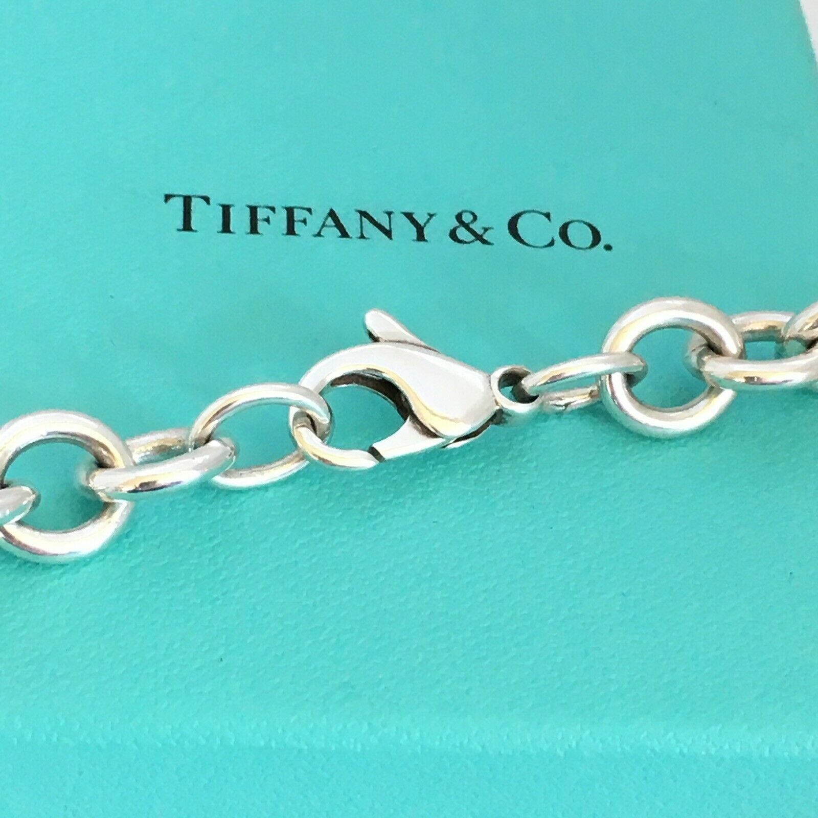 20 inch Large Return to Tiffany & Co New York Heart Tag Necklace in Silver