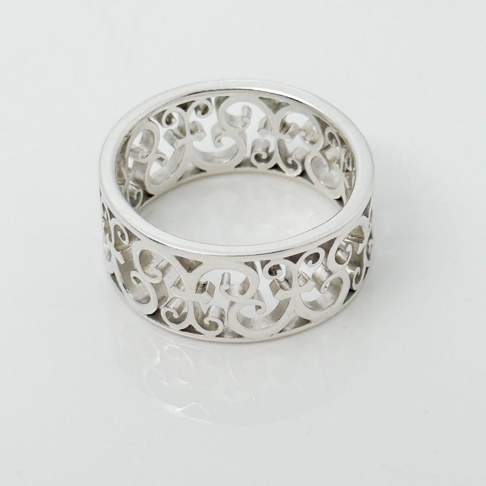Size 7.5 Tiffany Venezia Enchant Filigree Ring in Sterling Silver