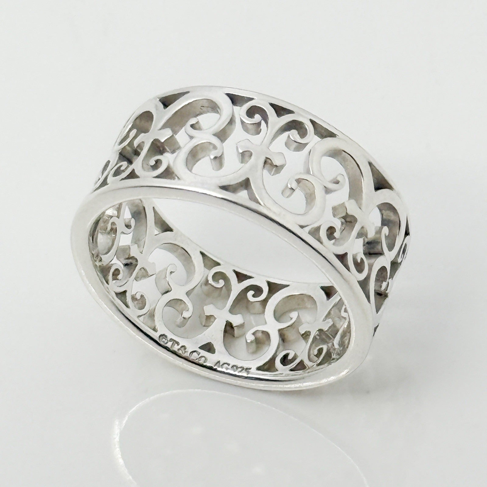 Size 7.5 Tiffany Venezia Enchant Filigree Ring in Sterling Silver - 0