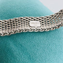 7" SMALL Tiffany & Co Sterling Silver Somerset Mesh Weave Bangle Bracelet-3