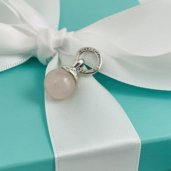 Tiffany & Co Fascination Ball Pink Rose Quartz Round Ball Charm or Pendant