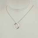 16" Tiffany & Co Elsa Peretti Sevillana O Pendant Necklace Sterling Silver-1