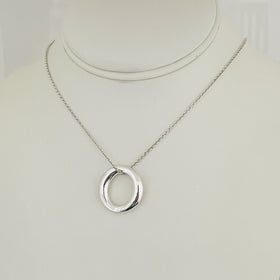 16" Tiffany & Co Elsa Peretti Sevillana O Pendant Necklace Sterling Silver