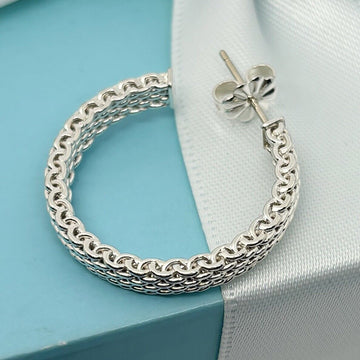 1 Tiffany & Co Somerset Mesh Hoop Huggie Earring Large 1.0" Single Replacement