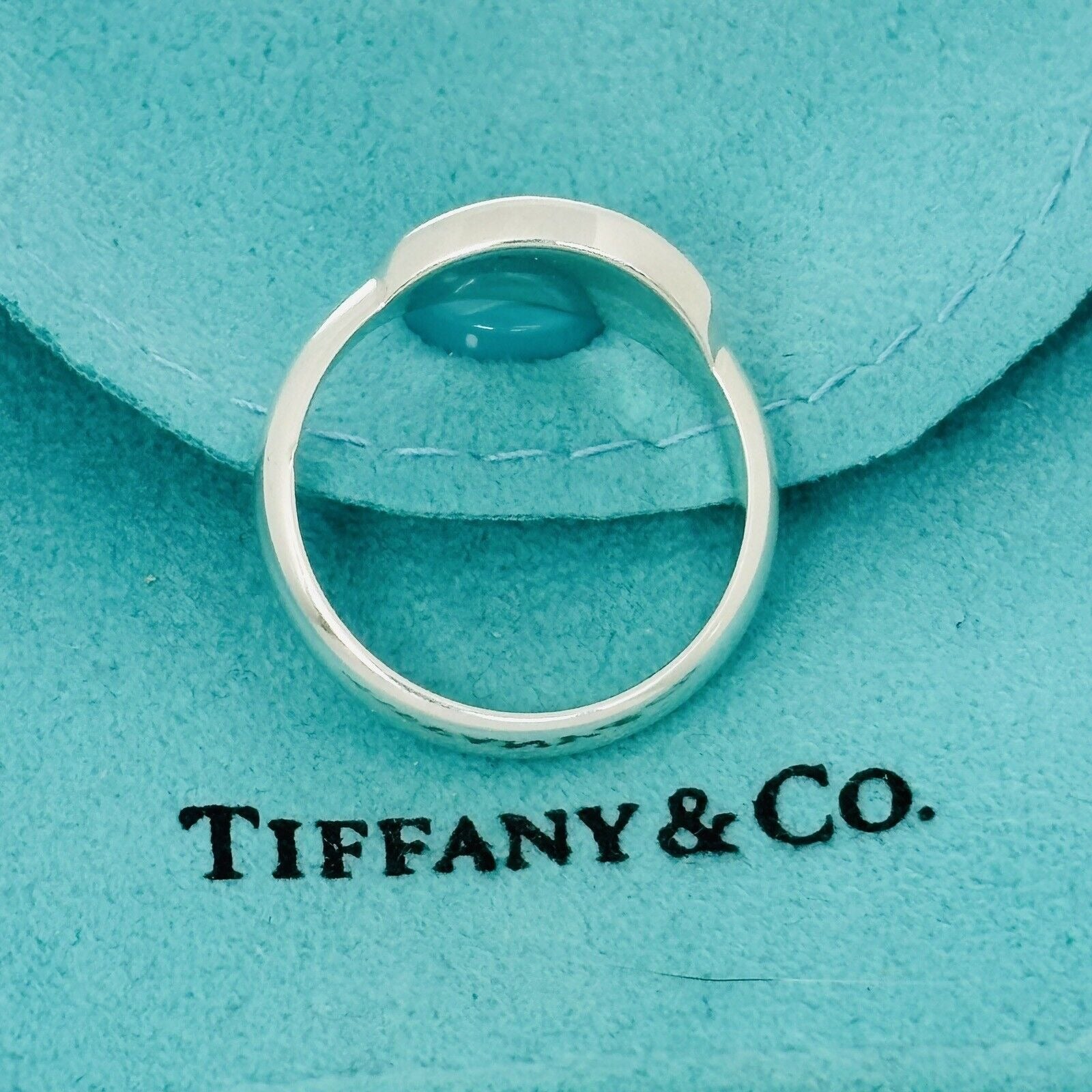 Size 8 Please Return to Tiffany & Co Oval Signet Ring in Sterling Silver