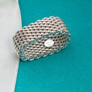 Size 5 Tiffany & Co Sterling Silver Somerset Mesh Weave Ring-2