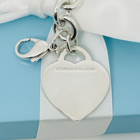 8.75" Please Return to Tiffany Large Heart Tag Charm Bracelet Plus Size