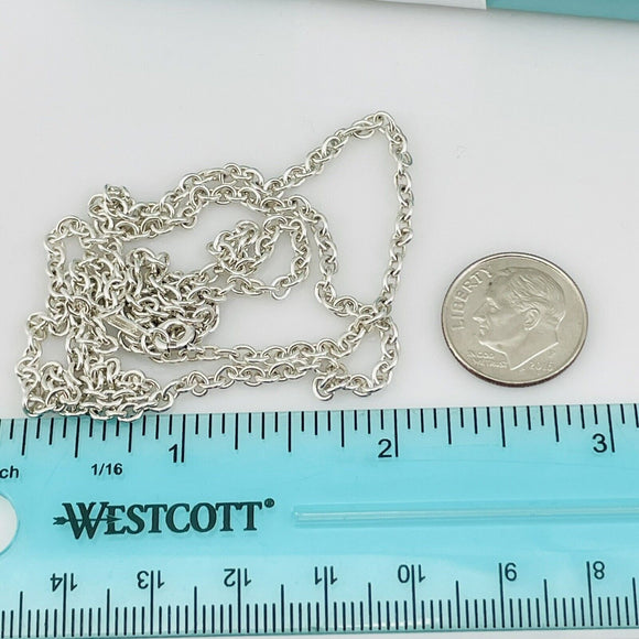 18" Tiffany & Co 3mm Large Link Chain Necklace in Sterling Silver
