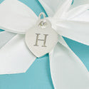 Tiffany Silver Letter H Alphabet Initial Heart Notes Engraved Charm Pendant - 2