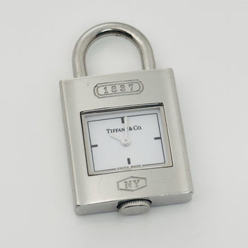 Tiffany 1837 Watch Clock Padlock Lock Charm Pendant in Stainless Steel