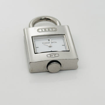 Tiffany 1837 Watch Clock Padlock Lock Charm Pendant in Stainless Steel - 0