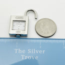 Tiffany 1837 Watch Clock Padlock Lock Charm Pendant in Stainless Steel-7