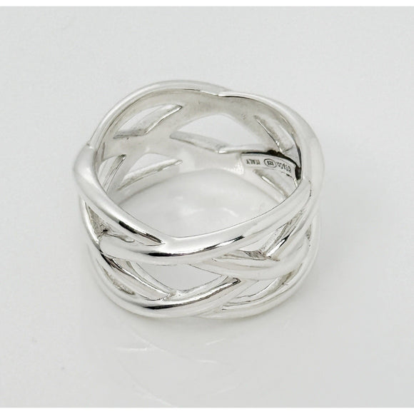 Size 8.5 Tiffany & Co Sterling Silver Braided Celtic Knot Weave Ring Mens Unisex
