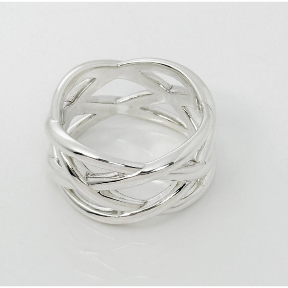 Size 8.5 Tiffany & Co Sterling Silver Braided Celtic Knot Weave Ring Mens Unisex
