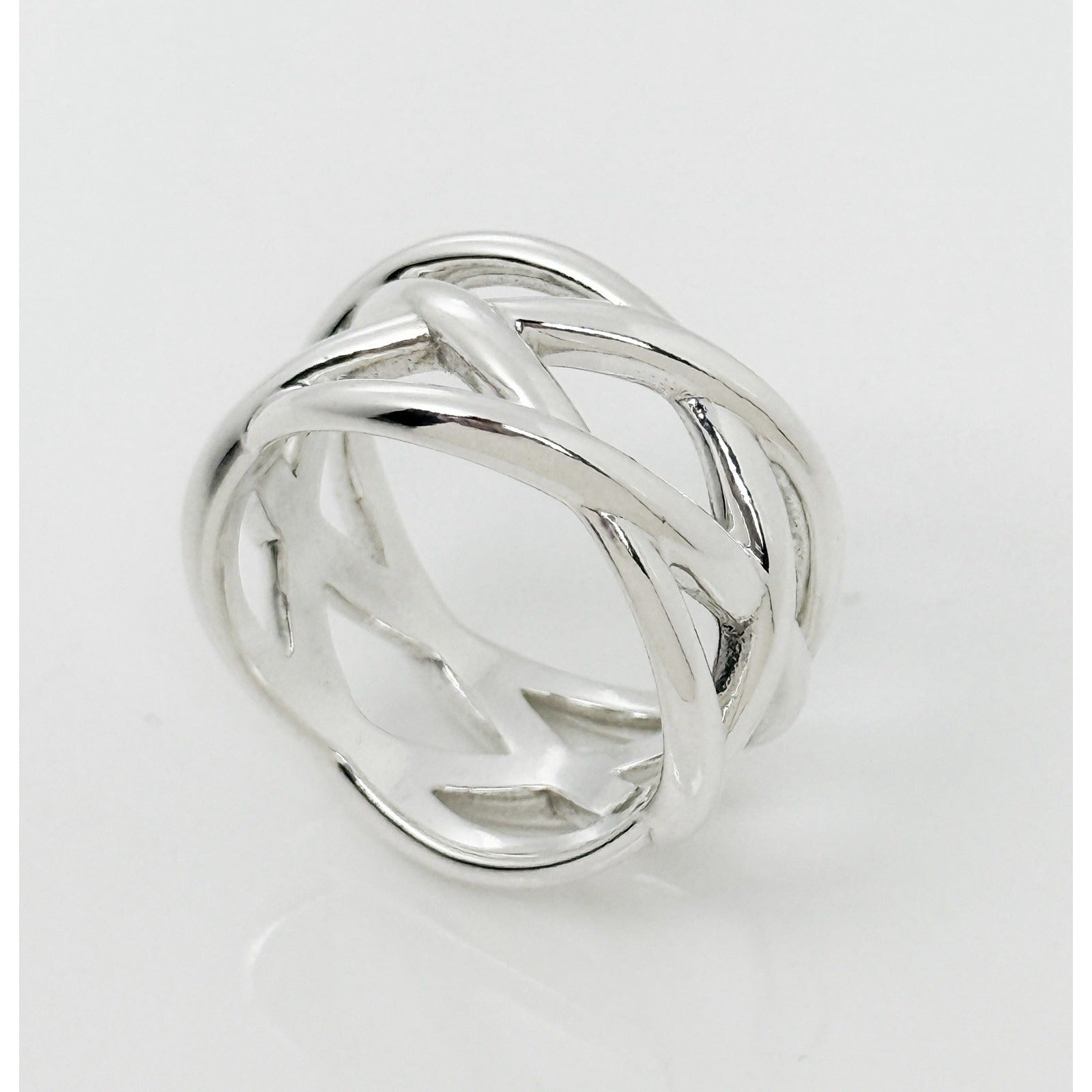 Size 8.5 Tiffany & Co Sterling Silver Braided Celtic Knot Weave Ring Mens Unisex