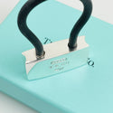 Tiffany & Co 1837 Padlock Black Rubber Key Ring Chain in Sterling Silver - 7