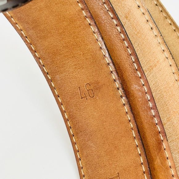 Tiffany Brown Leather Calfskin Mens Belt Size 46