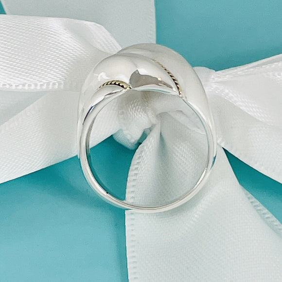Size 6.5 Dome Shell Twist Rope Ring in Silver and 18K Gold Vintage