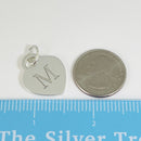 Tiffany Silver Letter M Alphabet Initial Heart Notes Engraved Charm Pendant-5