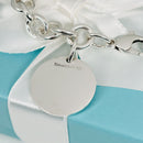 Large 8.5” Tiffany Round Circle Tag Charm Bracelet Engravable Blank-2
