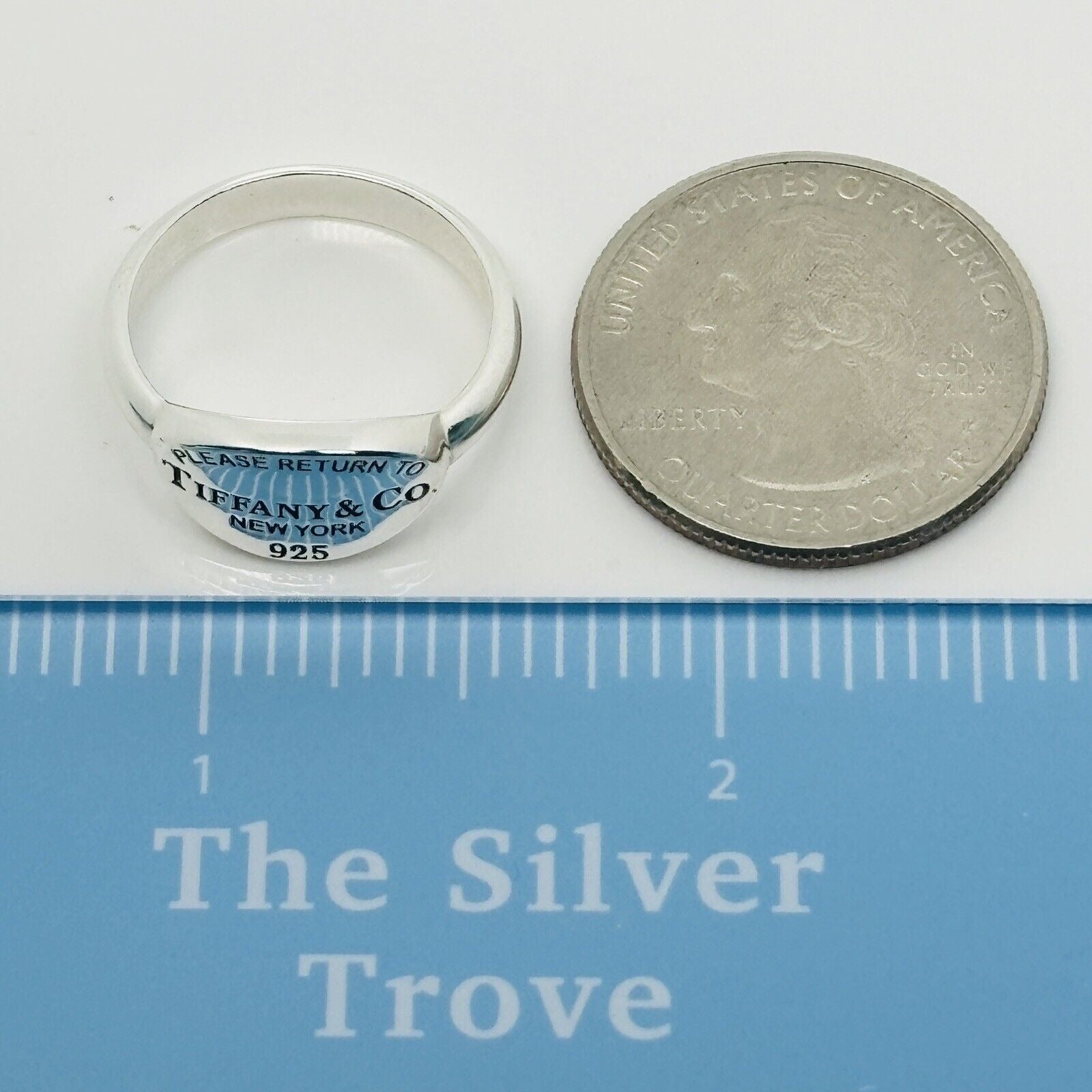 Size 8 Please Return to Tiffany & Co Oval Signet Ring in Sterling Silver