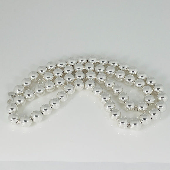 24.5” Tiffany & Co Sterling Silver HardWear 10mm Bead Necklace