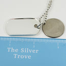 30" Tiffany & Co Mens Coin Edge ID Dog Tag Bead Chain Necklace-7