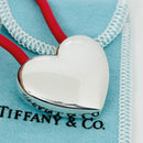 Tiffany & Co Silver Puffed Heart Key Ring Keychain in Red Rubber Sterling Silver-7