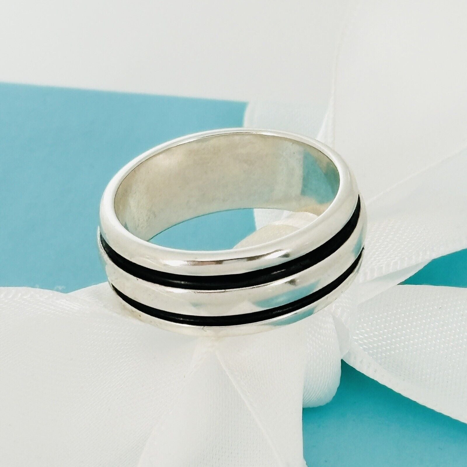 Size 11.5 Tiffany & Co Vintage Atlas Groove Ring Mens Unisex in Sterling Silver