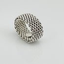 Size 7 Tiffany & Co Sterling Silver Somerset Mesh Weave Ring-3