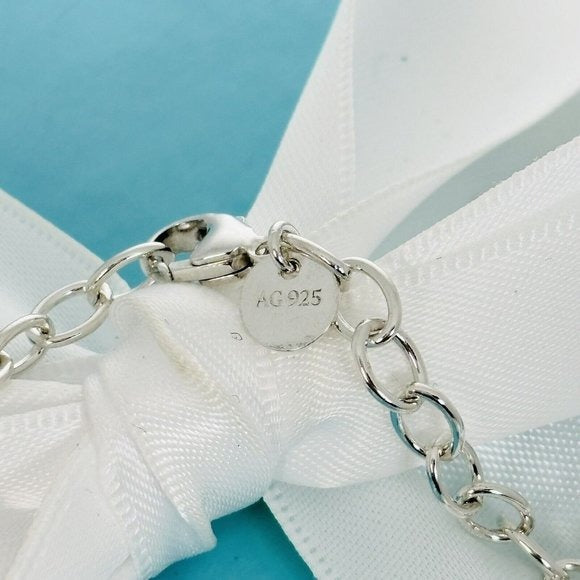 18" Tiffany & Co Infinity Pendant Necklace Large Heavy Oval Links in Silver